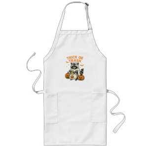 Avental Longo Engraçado Raccoon Trick ou Trash Halloween