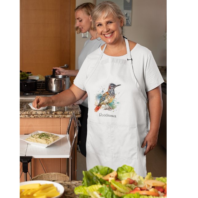 Avental Longo Espírito do Deserto, Roadrunner em Aquarela, perso (Criador carregado)