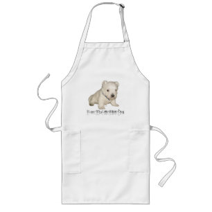 Avental Longo Eu Amo Meu Cachorrinho Branco - Filhote Westie