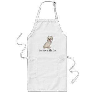 Avental Longo Eu Amo Meu Cachorrinho Branco - Poodle / Bichon Mi
