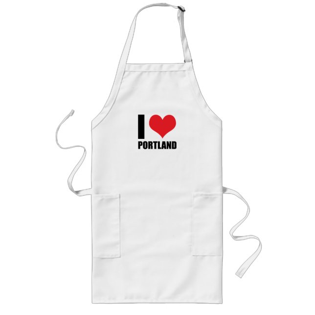 Avental Longo Eu amo Portland (Frente)
