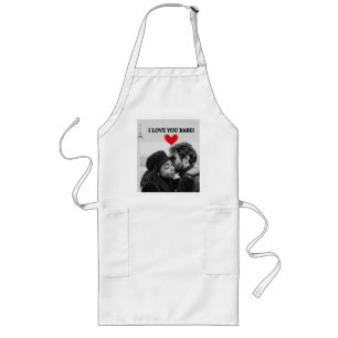 Avental Longo Eu Te Amo Bebê White Apron