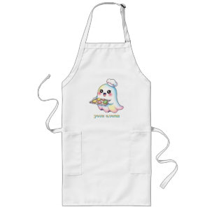 Avental Longo Fantasma Kawaii Chef Com Biscoitos De Natal