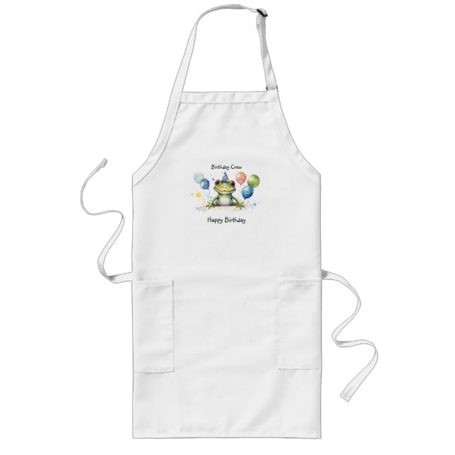 Avental Longo Feliz aniversário da TRIPULAÇÃO Balões de sapo bon (Frente)