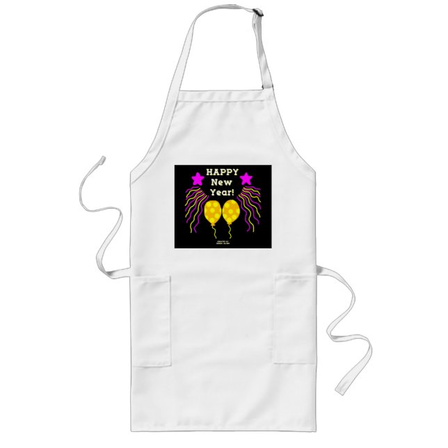Avental Longo Feliz ano novo Deseja Apron (Frente)