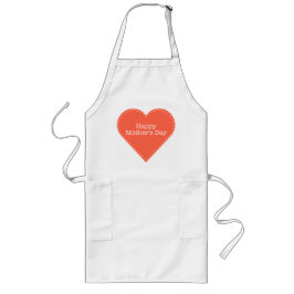 Avental Longo Feliz Dia de as mães Orange Heart Apron