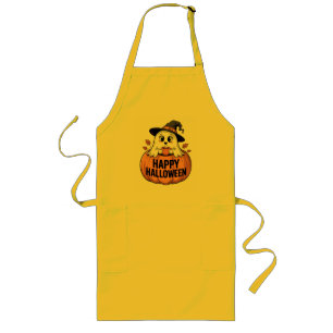 Avental Longo Feliz Halloween Caffeine Ghost