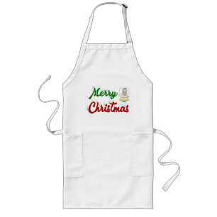 Avental Longo Feliz Natal Angel red script verde