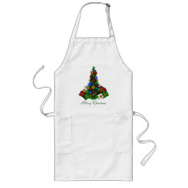 Avental Longo Feliz Natal Árvore Apron