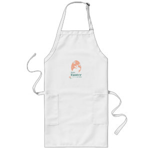 Avental Longo Feliz Páscoa – Coelho & Ovo Desenho Floral