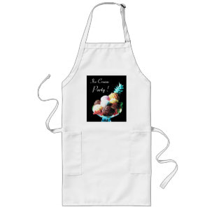 Avental Longo FESTA sorvete, COMPRO DESERTO, preto