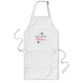 Avental Longo Flocos de neve de Natal Pretos e Vermelhos