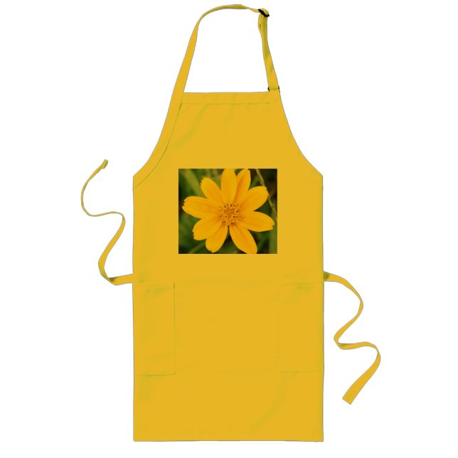 Avental Longo Flor Amarelo Sunny Apron (Frente)