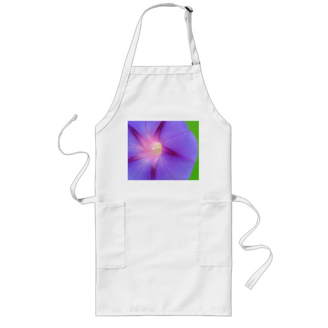 Avental Longo Floral Roxo  (Frente)