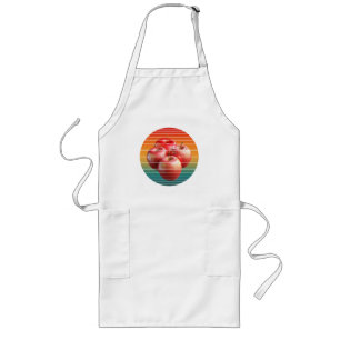 Avental Longo Frutas de maçã vintage comida saudável