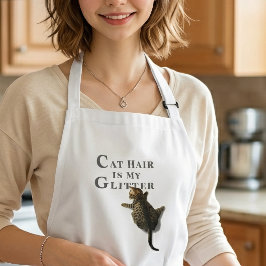 Avental Longo Funny Cat Climbing-Cat Hair Is My Glitter