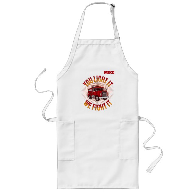Avental Longo Funny Firehouse Cooking (Frente)