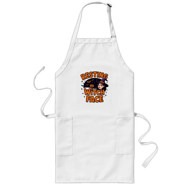 Avental Longo Funny Halloween Witch Design – "Resting Witch Face (Frente)