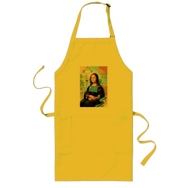 Avental Longo Funny Mona Lisa Dentist Dental Office Art Decor -  (Frente)