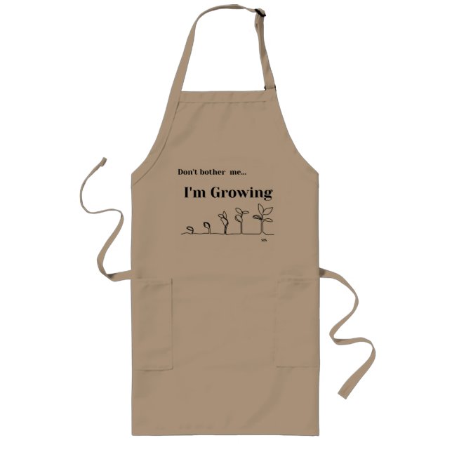 Avental Longo Garden Apron com bolsos, Canvas Apron (Frente)