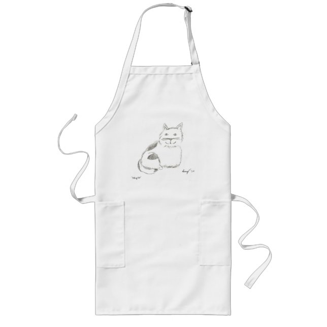 Avental Longo Gatinho Sketch Apron (Frente)