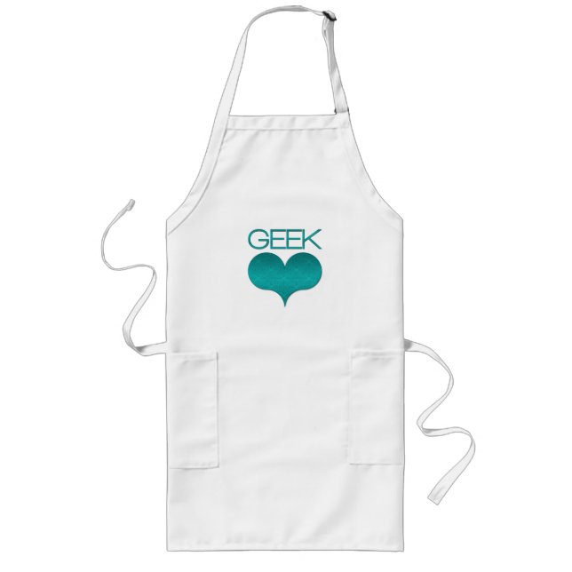 Avental Longo Geek Love (Heart) Apron, Turquoise (Frente)