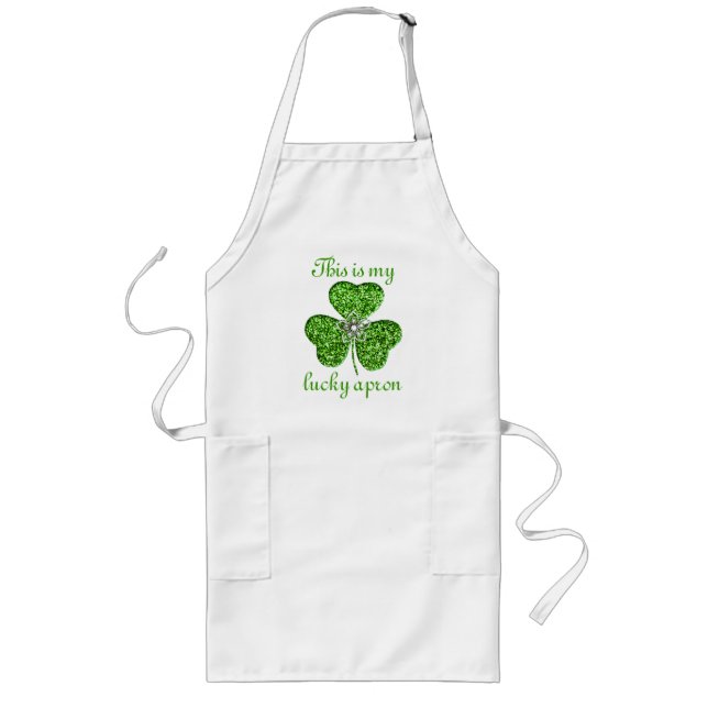 Avental Longo Glitter Shamrock E Apron Flor (Frente)