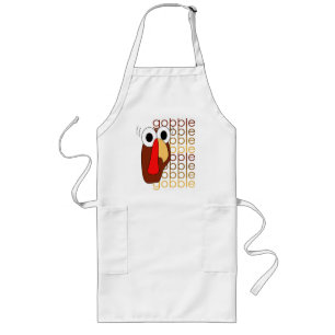 Avental Longo Gobble Gobble Gobble Turkey Apron #2