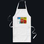 Avental Longo Gráfico do Painel de Caracteres de Força de Fome d<br><div class="desc">Veja este gráfico do painel de personagens com Master Shake,  Frylock e Meatwad da Aqua Teen Hunger Force!</div>