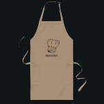 Avental Longo Grelha personalizada de chapéu de chef<br><div class="desc">Este avental personalizado é para o cozinheiro que adora cozinhar ou grelhar no churrasco. Ele apresenta uma ilustração de um chapéu clássico de chef com a palavra "Chef" em script. Personalize-o com o nome do chef abaixo na fonte sans serif.</div>