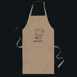 Avental Longo Grelha personalizada de chapéu de chef<br><div class="desc">Este avental personalizado é para o cozinheiro que adora cozinhar ou grelhar no churrasco. Ele apresenta uma ilustração de um chapéu clássico de chef com a palavra "Chef" em script. Personalize-o com o nome do chef abaixo na fonte sans serif.</div>