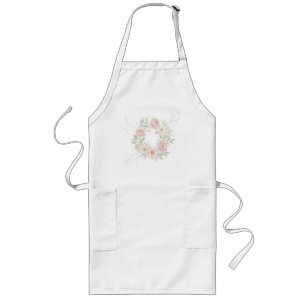 Avental Longo Grinalda Floral Pastel Rosa Elegante Design Botâni