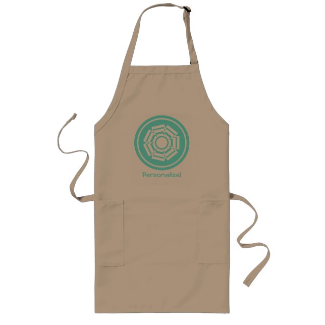 Avental Longo Groove Floral Apron, Turquoise (Frente)