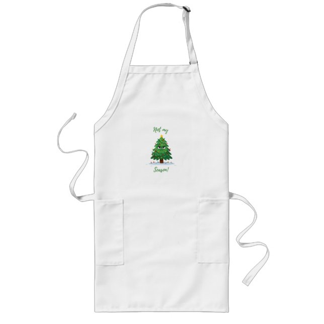 Avental Longo Grumpy Christmas Tree Cartoon – Funny "Not My Seas (Frente)