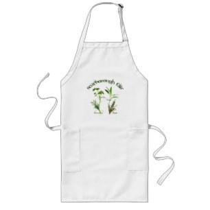 Avental Longo Herbos Botânicos Parsley Sage Rosemary Thyme Text