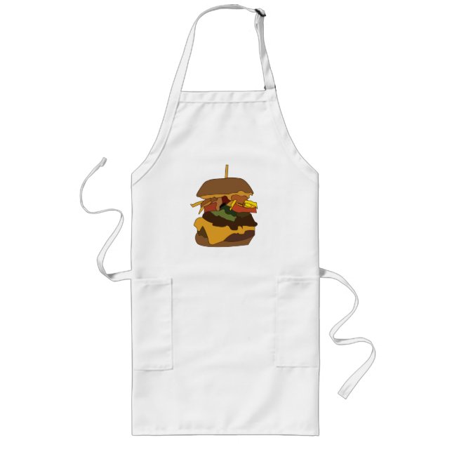 Avental Longo Ilustração Hambúrguer Burger Amor Hambúrguer (Frente)