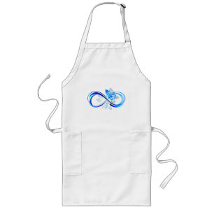 Avental Longo Infinito brilhante com rosa azul