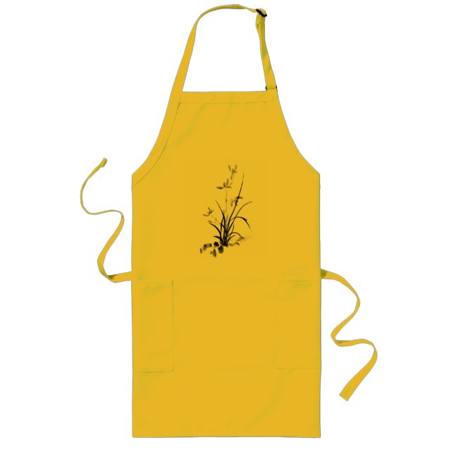 Avental Longo Íris chinesa - bw (Frente)