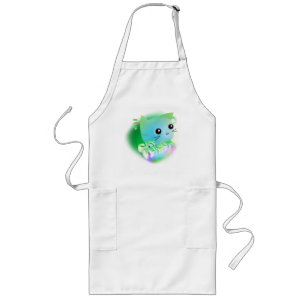Avental Longo Kawaii Cartoon Kitten