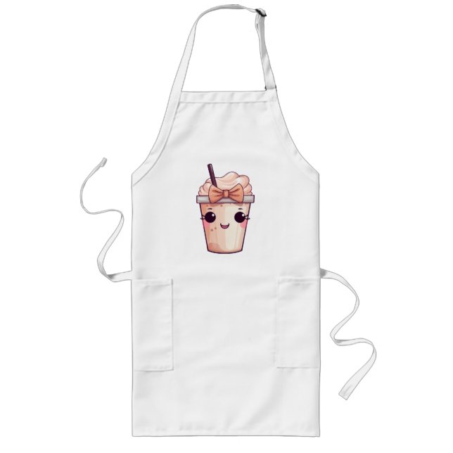 Avental Longo Kawaii Smiling Frappe (Frente)