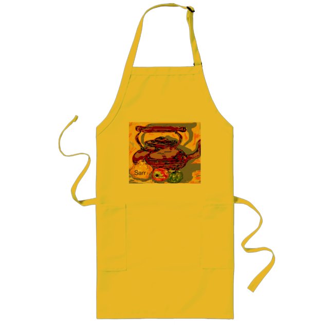Avental Longo Kettle Apron Long Personalizado Com Fruta (Frente)
