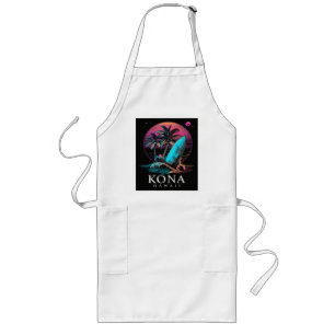Avental Longo Kona Havaí Prancha de Surf Havaiana Vintage 
