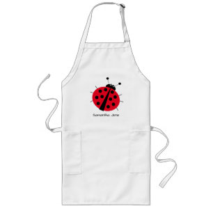 Avental Longo Ladybug Amantes Bonitos Cartoon Vermelho Girly Lon