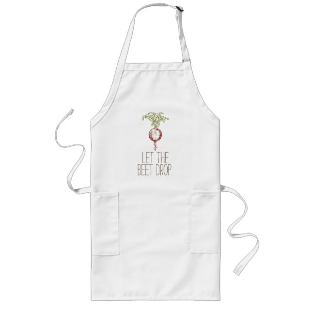Avental Longo Let the beet drop funny kitchen humor hipster (Frente)