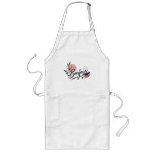Avental Longo Lindas Senhoras de Tipografia Floral Bonjour 
