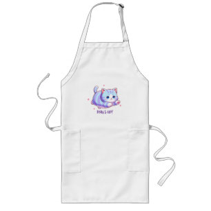 Avental Longo Lindo Gatinho Lavanda Voador Kawaii