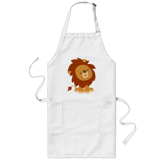 Avental Longo Lion Apron, um belo desenho animado (Frente)