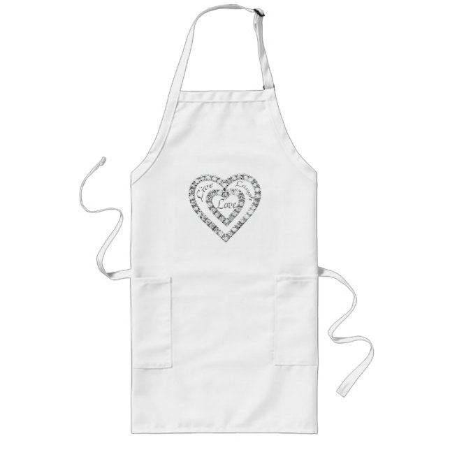 Avental Longo Live Laugh Love Diamond Heart Apron (Frente)