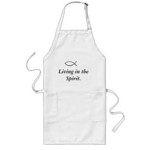 Avental Longo Living in the Spirit Quote/ Ichthys Apron