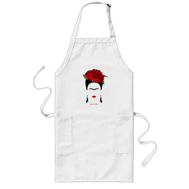 Avental Longo Long Apron Frida Kahlo portrait Mexican artist (Frente)